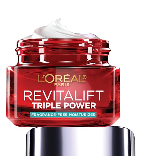 L'Oreal Paris Revitalift Triple Power Anti-Aging Face Moisturizer, Fragrance Free, Pro Retinol, Hyaluronic Acid & Vitamin C to Reduce Wrinkles, Firm & Brighten Skin, 2.55 Oz