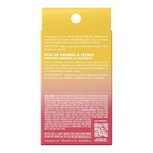 e.l.f. Squeeze Me More Lip Balm Duo, Mango, Watermelon