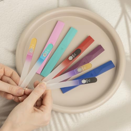 Bona Fide Beauty Czech Glass Nail File Set, 5-Pk with Hard Cases (Serenity)
