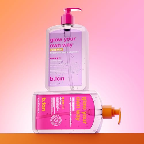 b.tan Insanely Dark Clear Self Tan Gel | Glow Your Own Way Next Level - Best, Transfer-Resistant Sunless Tanning Lotion, Ultra Quick Bronze, No Fake Tanner Smell, 16 Fl Oz