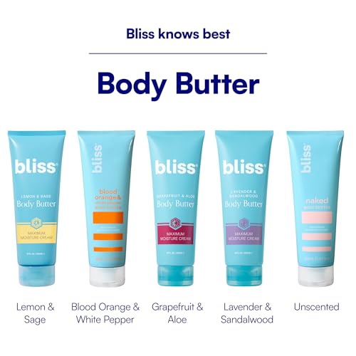 Bliss Naked Unscented Body Butter Moisturizer Cream - 6.7 Oz - Sulfate-Free