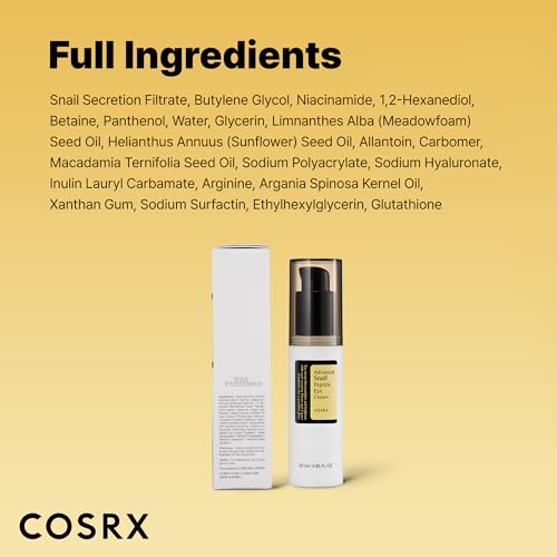 COSRX Snail Mucin Peptide Under Eye Cream for Anti-aging, 0.84 oz