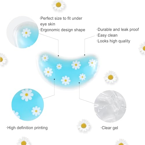 Pallesen Gel Ice Pack Reusable Cooling Eye Pads and Under Patches,Eye Hot Cold Treatment for Redness,Pain Relief Relax