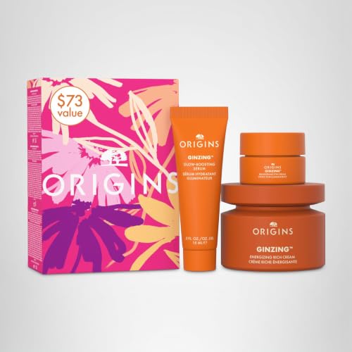 Origins GinZing Glow-Boosting Collection Skin Care Set | Three Bestselling Radiant Essentials | Mother's Day Gifts