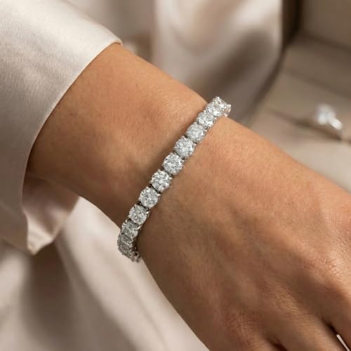 Pompeii 20 Ct Lab Grown Diamond Tennis Bracelet 14k White Gold 7" (((G-H)),SI(1)-SI(2))