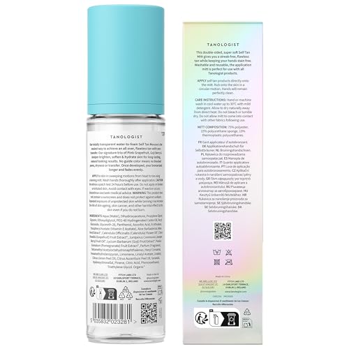 Tanologist Sunless Self-Tan Set – Medium Tanning Mousse with “No Fake Tan Smell” or Orange Tone + Double-Sided, Water-Resistant Self-Tanning Mitt for Streak-Free Application