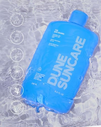 DUNE Bod Guard SPF 30 Body Sun Block, Invisible Gel, No White Cast 8.4 Oz