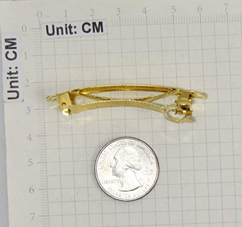 ALLinONE Gold Plated French Barrette Hair Clips for DIY Craft Project (60mm-20pcs)