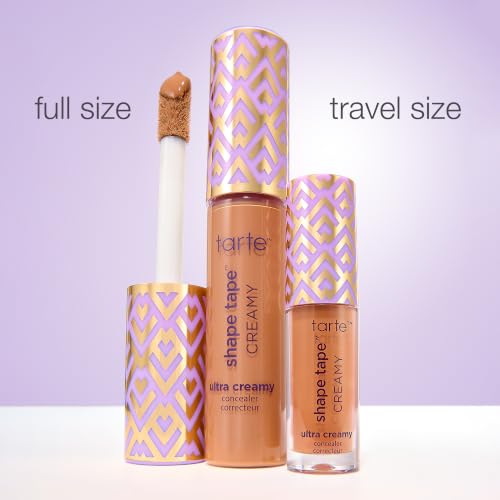 tarte shape tape creamy concealer – Full Coverage Makeup with Built-In Eye Cream, 24HR Hydrating Natural Moisturizing Matte Finish for Redness & Fine Lines, Vegan & Cruelty-Free, travel size, 16N