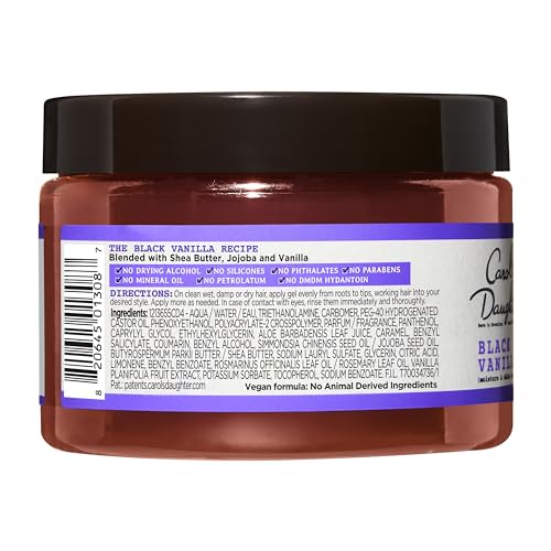 Carol's Daughter Black Vanilla Moisture and Hold Jelly, Hair Gel For Dry Hair with Shea Butter, Jojoba and Vanilla, 12 Fl Oz