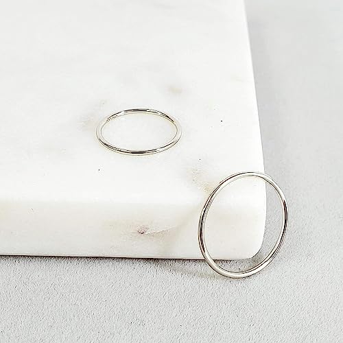 Solid 14k Gold Thin Stacking Ring (yellow-gold, 7)