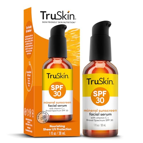 TruSkin SPF 30 Tinted Mineral Sunscreen Face Serum, Zinc Oxide, 1 fl oz