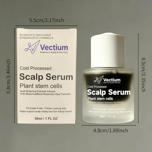 Scalp Serum with Apple Stem Cell, Caffeine, Biotin, Niacinamide & Polygonum Multiflorum | Light Scalp Treatment Infused with Ginseng, Rosemary, Saw Palmetto | Scalp Care for All Hair Types, 1 Fl Oz