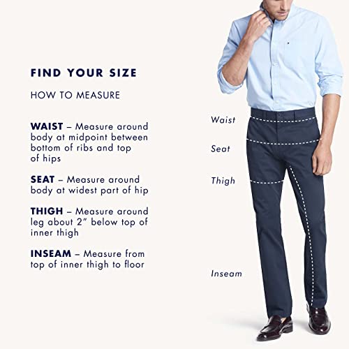 Tommy Hilfiger Men's Chino Pants Custom Fit, Bright White 32x38