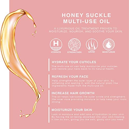 BEAUTE DE PROVENCE Honey Suckle Multi-Use Face, Body & Hair Oil - Hydrates Skin, Restores Shine - With Apricot, Coconut Oil & Vitamin E - 4 Fl Oz