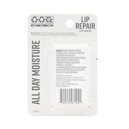 OKeeffes Lip Repair Balm, Cooling Relief for Cracked Lips, Twin Pack