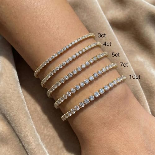 Pompeii 3-10 Ct Natural Diamond Tennis Bracelet in 14k White, Yellow, or Rose Gold