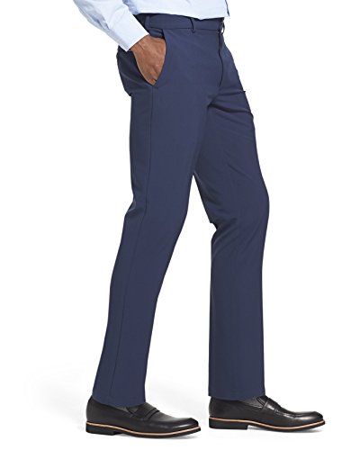 Van Heusen Men's Slim Fit Flex Flat Front Pant, Blue Barge, 29W x 32L