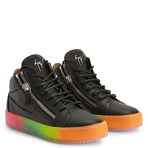 Giuseppe Zanotti, Kriss Multicoloured Rubber Sole Mid-Top Sneakers, 9, Black