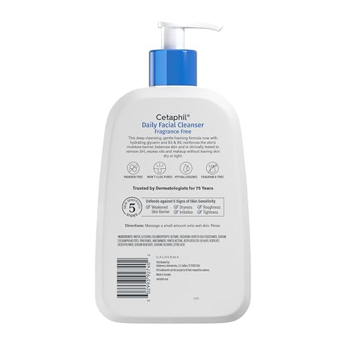 Cetaphil Daily Facial Cleanser, Oily & Combination Skin, 16oz