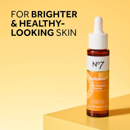 No7 Radiance Trio Gift Set - Includes Radiance+ Brightening Vitamin C Face Moisturizer, 15% Vitamin C Facial Serum, and Daily Energizing Exfoliating Face Wash (3 pieces)