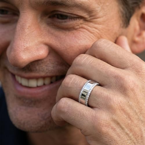 P3 POMPEII3 Pompeii Men's 1Ct Diamond Wedding Ring 8MM 14k Gold Polished Band Lab Grown (F/G,VS1-VS2)