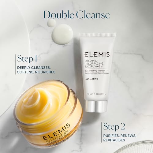 ELEMIS Dynamic Resurfacing Facial Wash - Gentle Travel Size Daily Gel Cleanser - Enzyme-Powered Skin Refining Formula - Sensitive Skin Friendly - 30ml