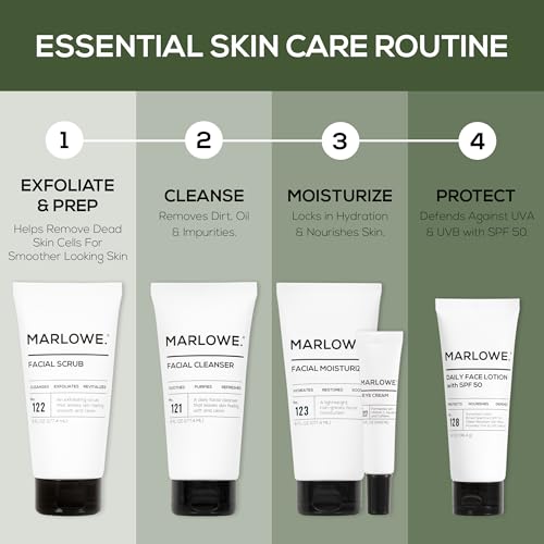 MARLOWE. Facial Scrub for Men, Gentle Face Exfoliator, 6 oz