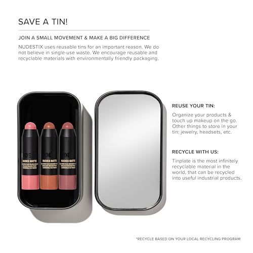 Nudestix Sunkissed Blush & Bronze 3-Piece Mini Kit – Matte Cream Makeup Sticks for Cheeks, Eyes & Lips | Includes Sunkissed Shade, Travel-Friendly & Vegan | Limited Edition Glow Set