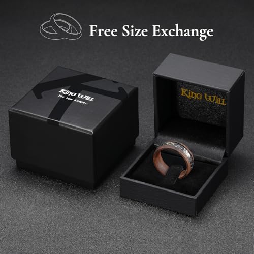 King Will Men Wood Wedding Band 8mm Size 13