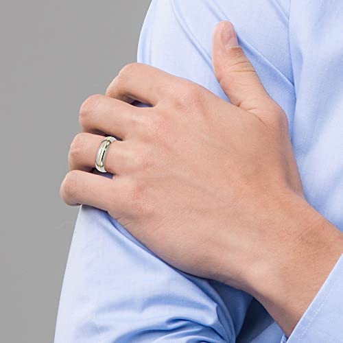 Sonia Jewels Titanium Yellow IP-Plated Grooved 6mm Wedding Band Ring Comfort-Fit Size 11.5