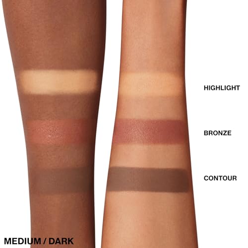 Smashbox Step-By-Step Contour Palette | Sculpt + Glow All-In-One Contour Kit with Blendable + Buildable Formulas, Medium/Deep, 0.3 Ounce