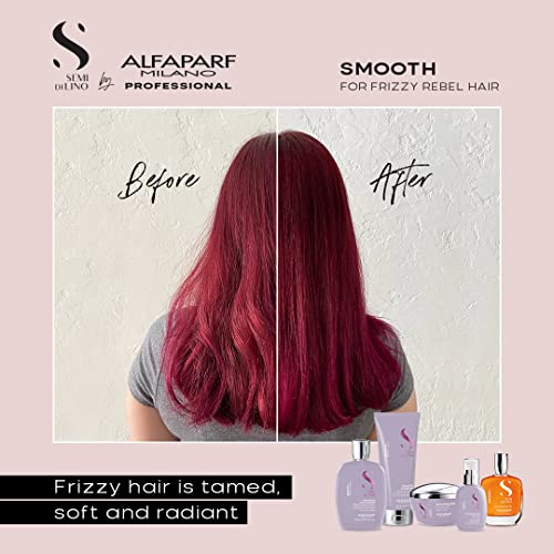 ALFAPARF MILANO Semi di Lino Smooth Mask for Frizzy and Rebel Hair - Intensive Detangling Hair Treatment - Controls Frizz - Straightens and Hydrates Unruly Hair, 6.76 fl. oz.