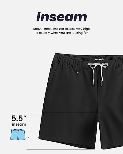 maamgic Men's 5 Inseam Shorts Casual Classic Fit Short Men with Multi-Pocket Mens Workout Shorts Hybrid Quick Dry Shorts Khaki Medium
