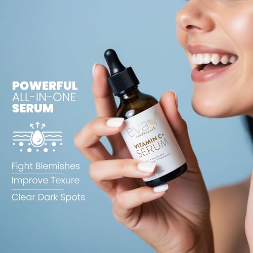 Eva Naturals Vitamin C Serum Plus with Hyaluronic Acid & Retinol, 2 oz