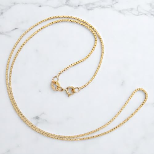 Everyday Elegance Solid 10K Yellow Gold Necklace for Women, 16 Inch