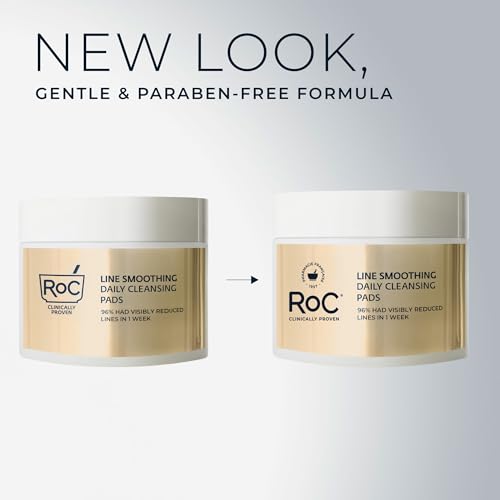RoC Resurfacing Disks, Line Smoothing Exfoliating Makeup Remover Pads 28 CT