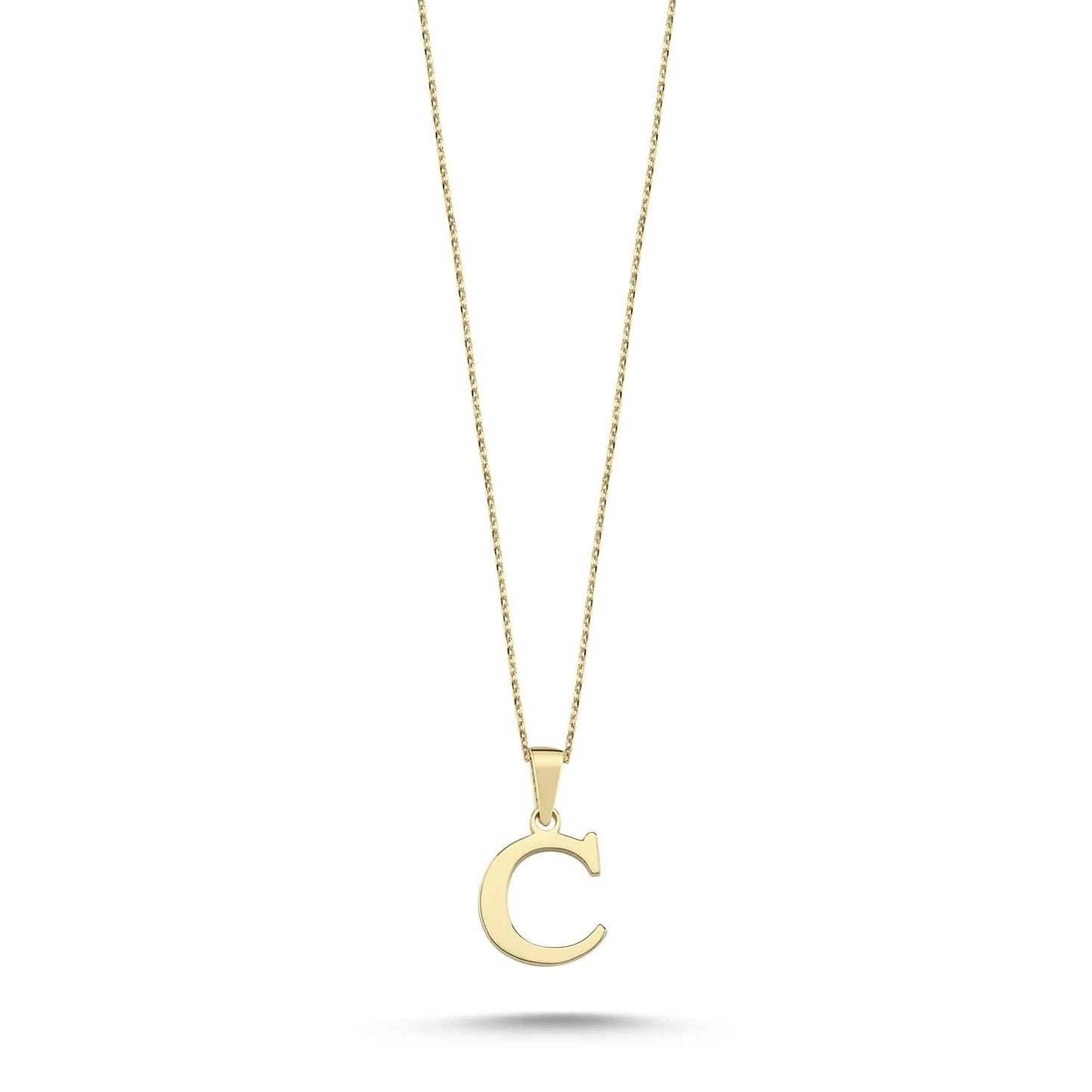 Wish Carat 100% 14k Real Gold Necklace for Women | Dainty Charm Alphabet Name Letter Initial Necklaces for Women | Custom Pendant Jewelry for Her | Birthday Gifts for Women | 18''