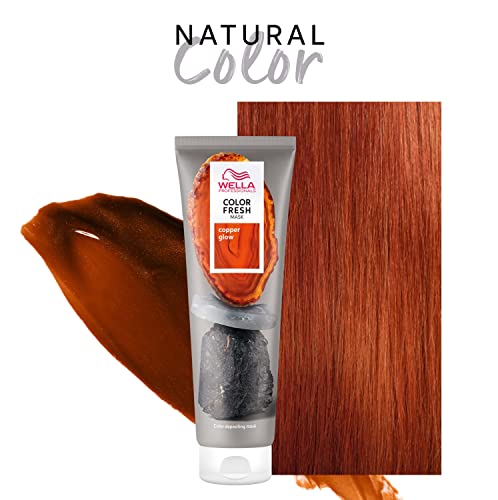 Wella Professionals Color Fresh Mask | Copper Glow | Natural Shade | Hair Color-Depositing Mask | Vegan Formula with Avocado Oil | Zero Damage | Silicone Free | 5 Fl Oz
