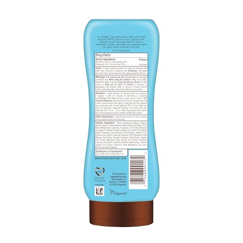 Hawaiian Tropic Everyday Active SPF 50 Sunscreen Lotion, 8 Fl Oz