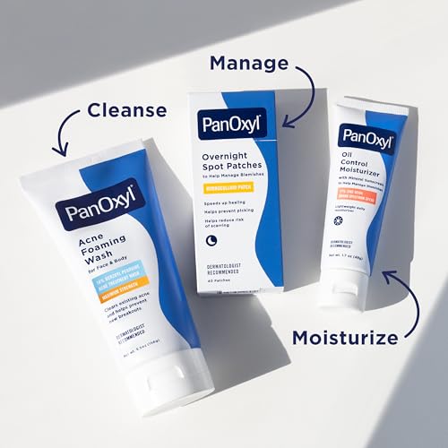 PanOxyl 10% Benzoyl Peroxide Acne Foaming Wash, Maximum Strength, Daily Acne-Fighting Face and Body Cleanser, Face Wash to Clear, Treat and Prevent Acne Pimples and Stubborn Breakouts, 5.5 Oz Tube