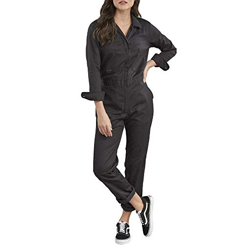 Dickies Women's Long Sleeve Cotton Twill Coverall, Black, Large