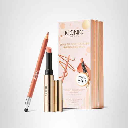 ICONIC LONDON Sealed with a Kiss Gift Set | Includes Melting Touch Lip Balm (Undone) and Fuller Pout Sculpting