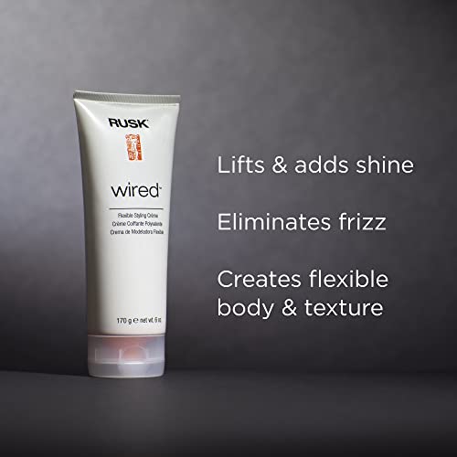 RUSK Designer Collection Wired Flexible Styling Creme, 6 Oz, Lifts, Shines, and Creates Soft, Gravity-Defying Body, Provides Pliable Style Support and Flexible Body
