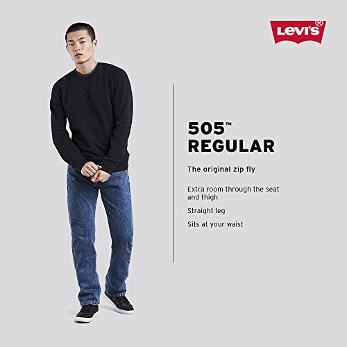 Levi's Men's 505 Regular Fit Jeans (Also Available in Big & Tall), (New) Black-Discontinued, 36W x 34L