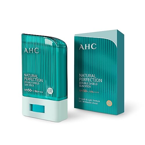 gadi place AHC Natural Perfection Double Shield Sunstick 22g / 0.78 Oz (Green) SPF50+ PA++++ | UV Protection Sunscreen Sun for Face and Body stick Korean K-Beauty, 22.0 grams, 1