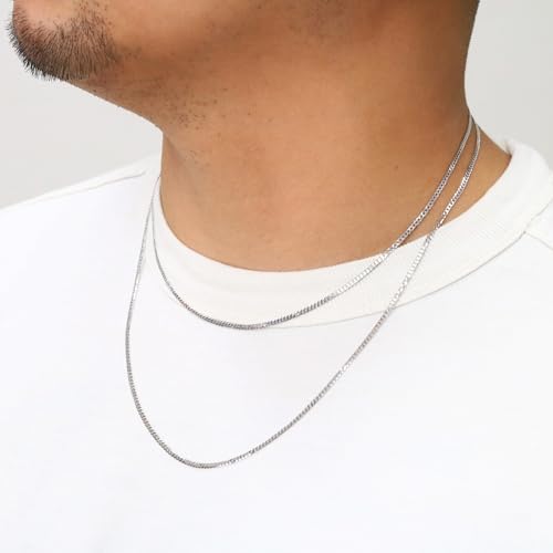 Nuragold 10k Real White Gold Cuban Curb Solid Link Chain Necklace - 2mm - 22"