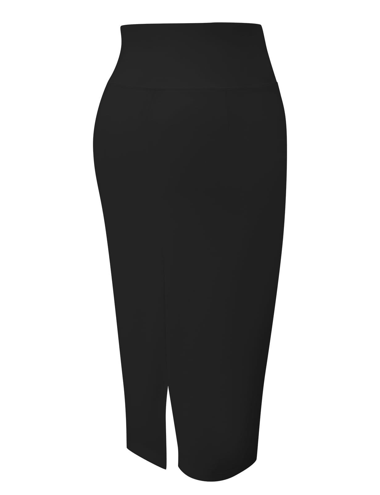 Tapata Women's Office Work Pencil Skirt Stretch High Waist Below Knee Bodycon for Business Casual, Black, Medium
