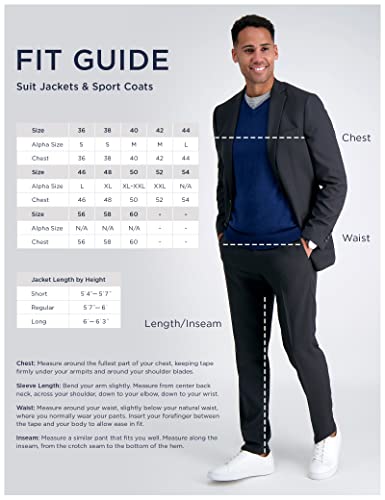 Haggar Mens Premium Stretch Tailored Fit Subtle Pattern Suit Separates- Pants and Jackets Blazer, Camel- Jacket, 44 US