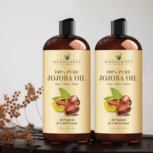 Handcraft Blends Jojoba Oil | 100% Pure and Natural | Ayurvedic Skin Care | Premium Grade Carrier Oil | Face | Skin | Hair | Massage | Cold-Pressed | Hexane-Free | 16 Fl Oz